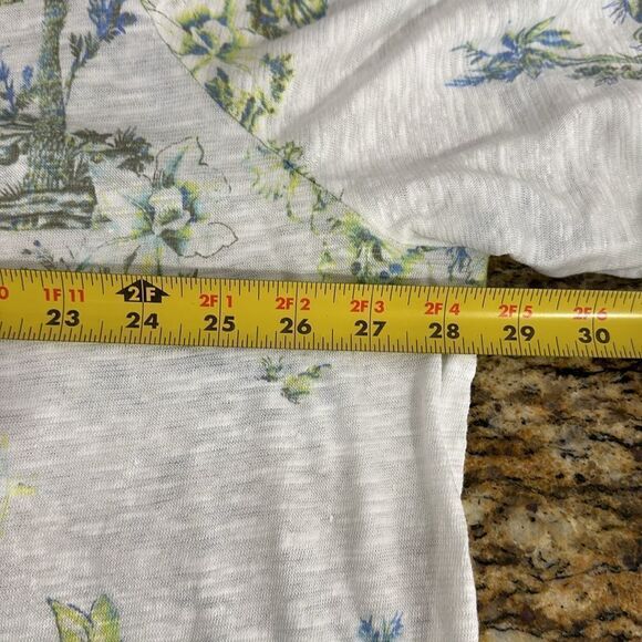 J. Jill Island Print Linen Cotton Blend Tiered Sleeve Top Size 4X - Picture 7 of 9
